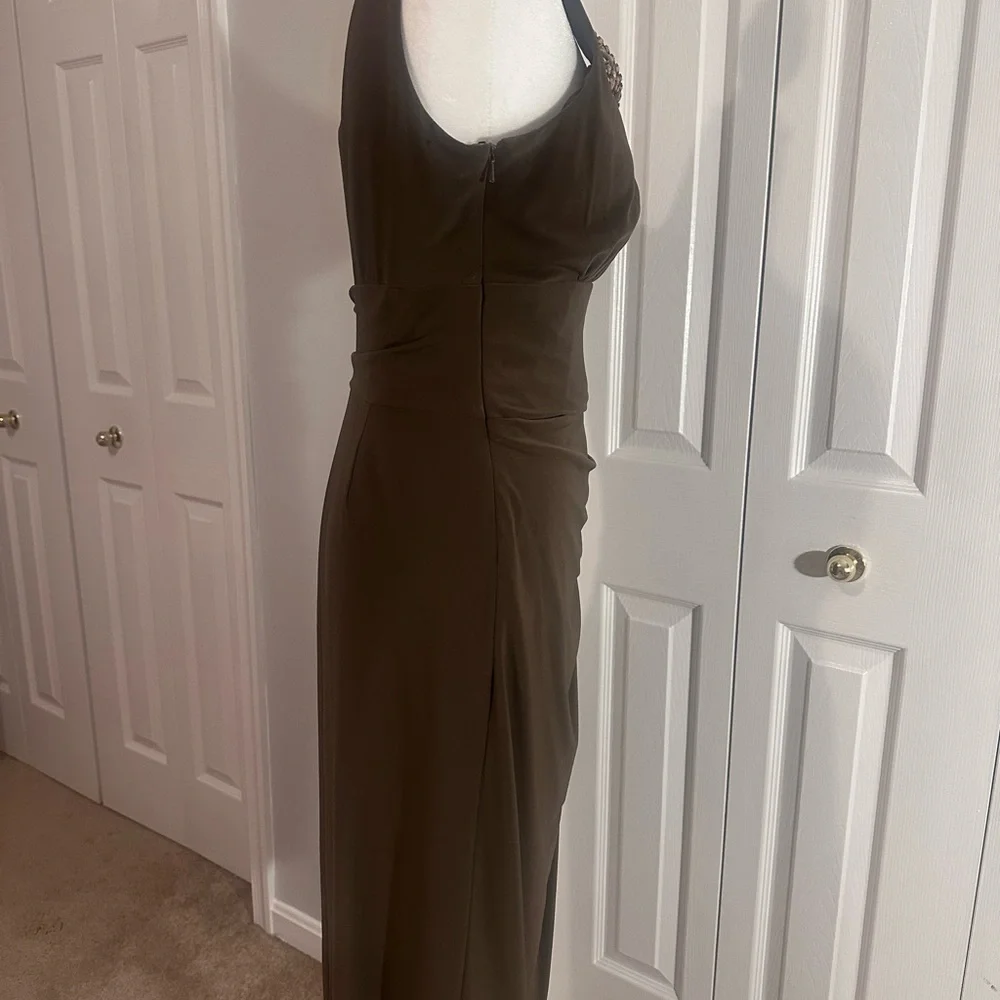 Anne Klein Women’s Size 6 Brown Cocktail Dress With Bronze Rhinestones NWOT - Picture 4 of 11